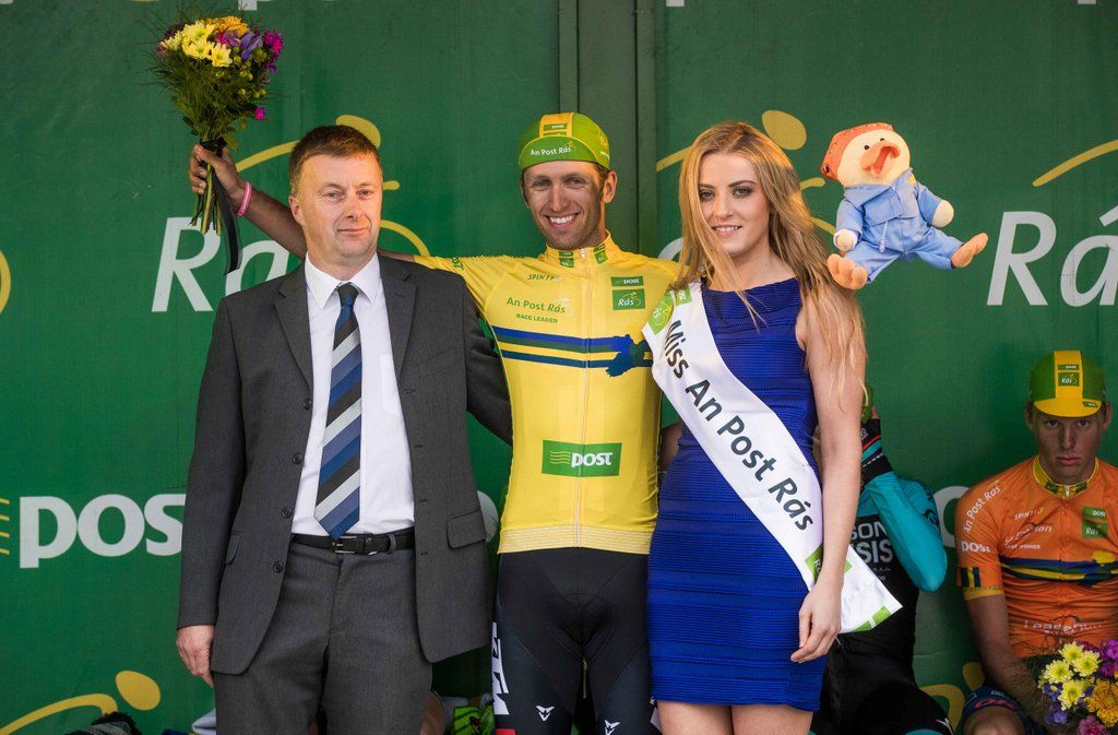 Race leader Clemens Fankhauser on the podium