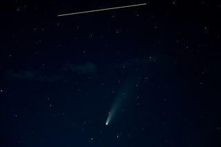Comet NEOWISE, seen here with the International Space Station, stunned skywatchers in 2020; this year, Comet Leonard takes the stage.