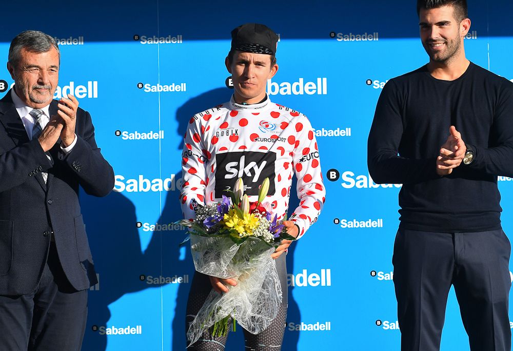 Michal Kwiatkowski in polka dots at the Volta a La Valenciana
