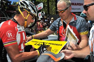 Lance Armstrong and fan, Tour Down Under 2011, stage six