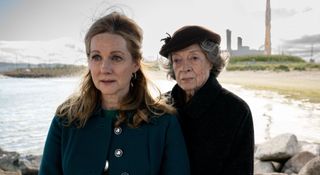 A still of Laura Linney and Maggie Smith in the film The Miracle Club.