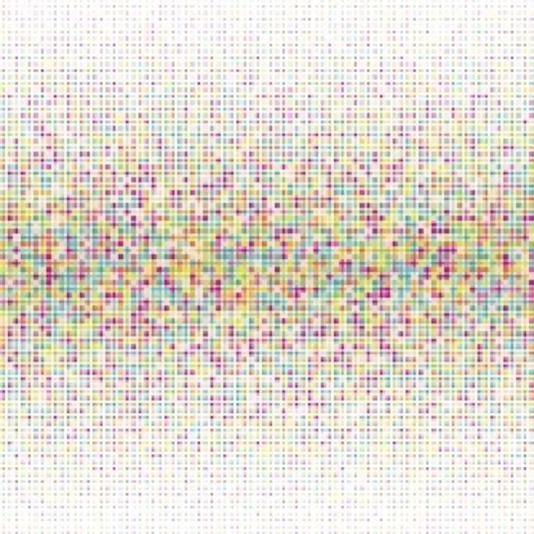 colorful dots on a white background.