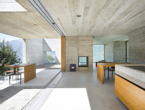 The main living spaces are on the third level, with the bedrooms on the floors below