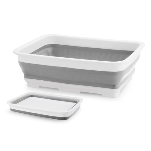 Beldray La030191gry Collapsible Washing Up Bowl - Foldable Washing Basin for Dishes, Pots &amp;amp; Pans, Compact Storage, Space Saving, Kitchen Sink Bowl, Portable for Camping, Caravans &amp;amp; Motorhomes