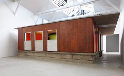 restored and reconstructed house in Galerie Patrick Seguin.