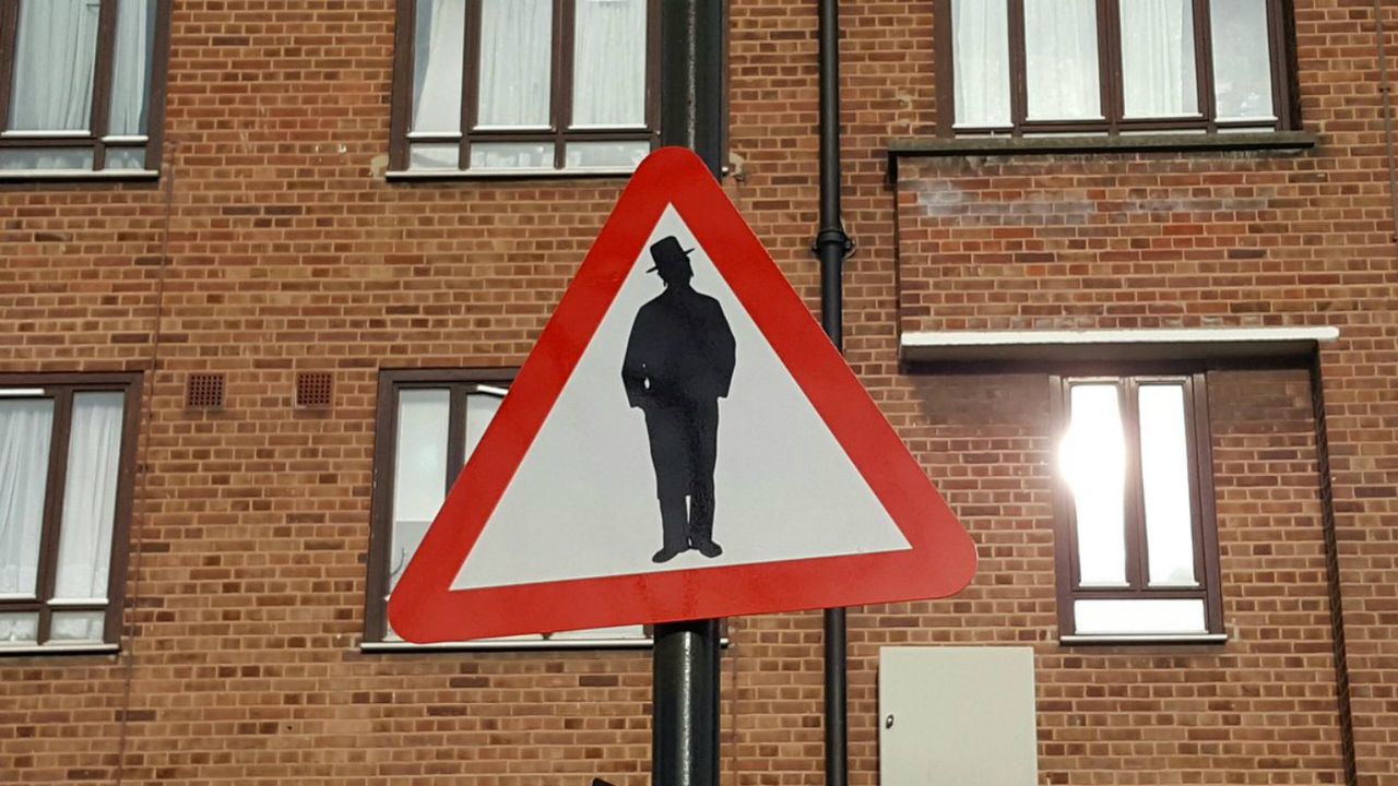 Anti-Semitic road sign