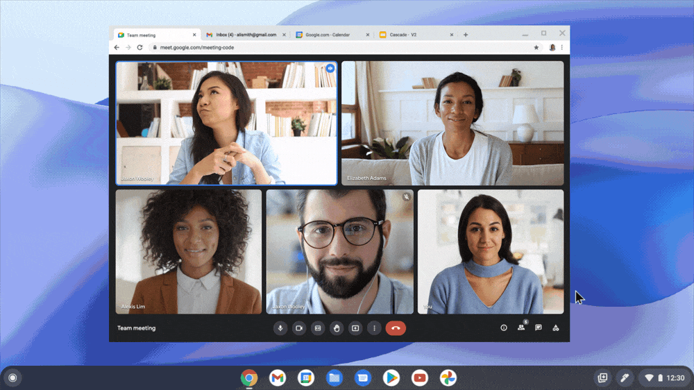 A GIF of Google Meet's Picture-to-picture feature