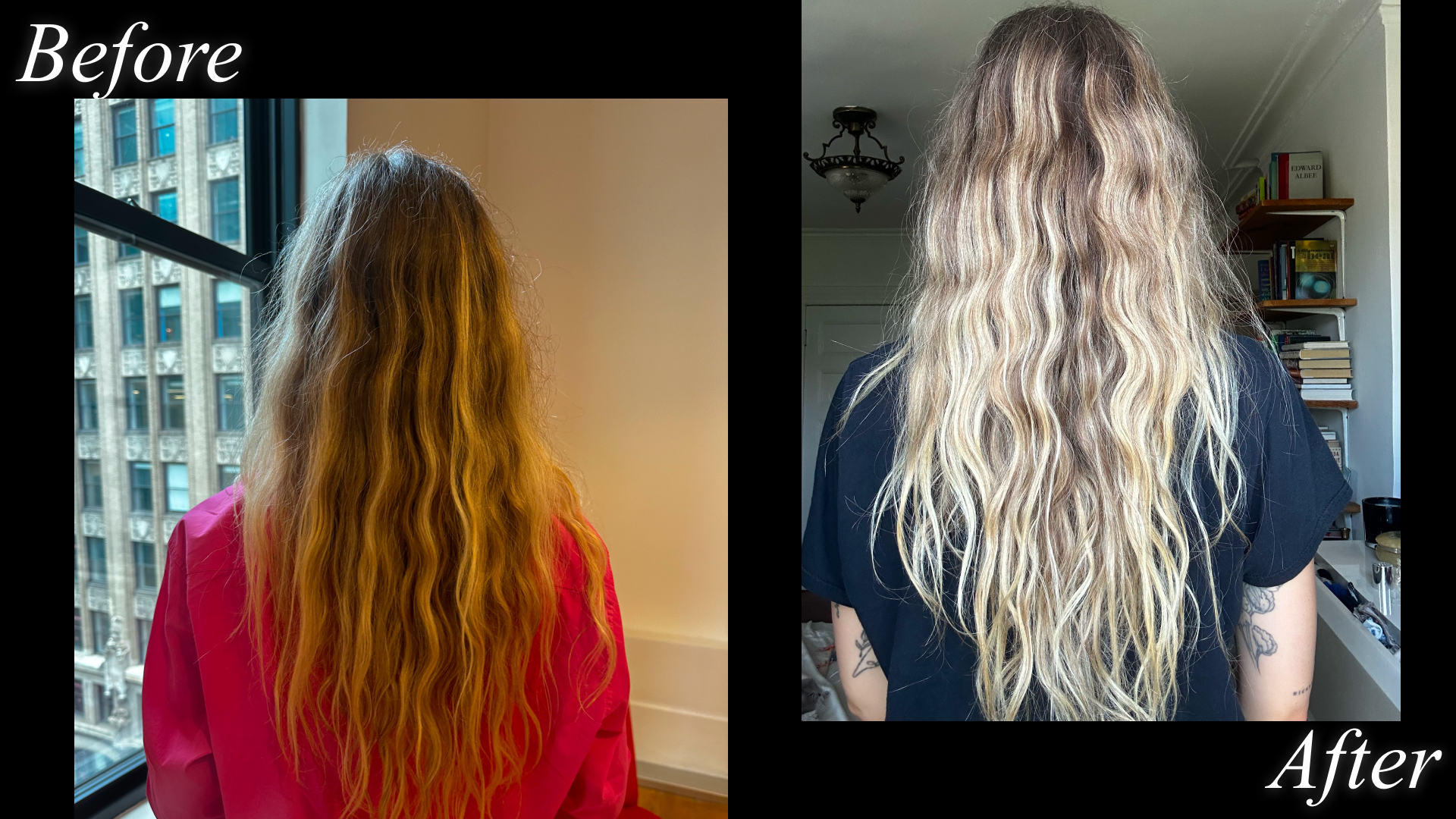 hannah baxter split image before and after using the crown affair overnight repair serum