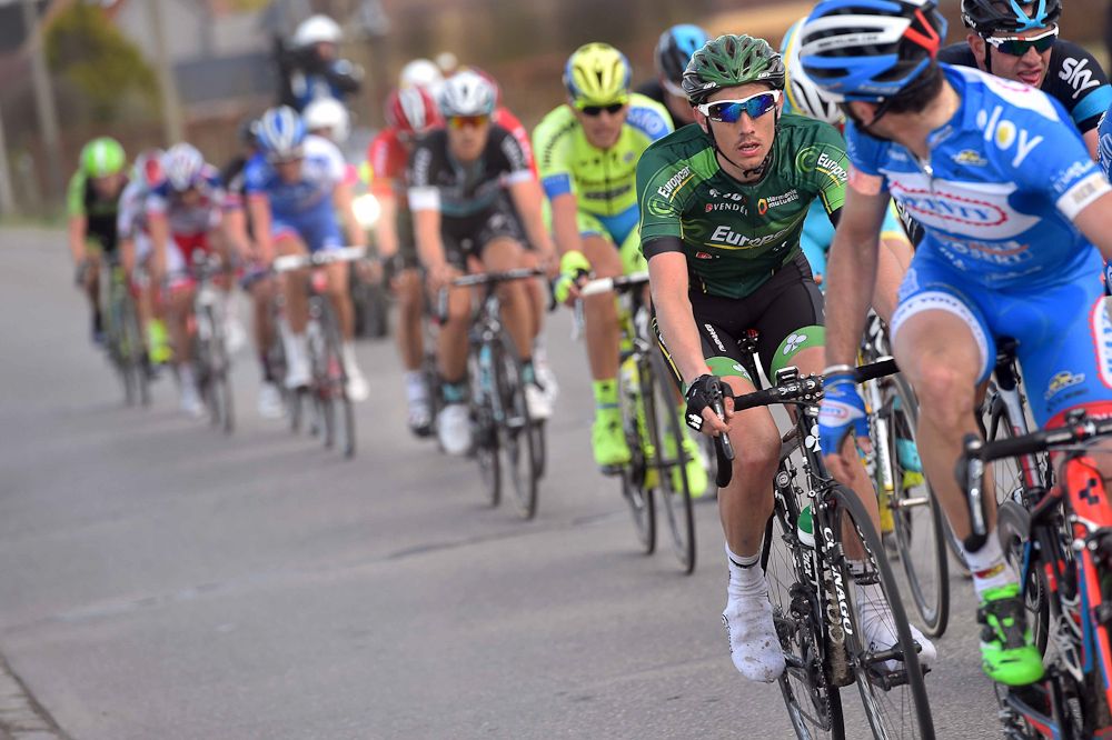 A rider checks the group behind.