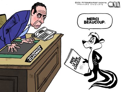 Political Cartoon U.S. cuomo pepe le pew