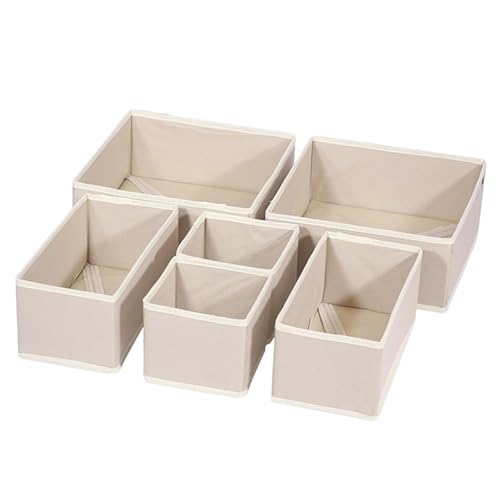 Kiswleon Clothes Drawer Organisers,6-Piece Drawer Dividers for Clothes