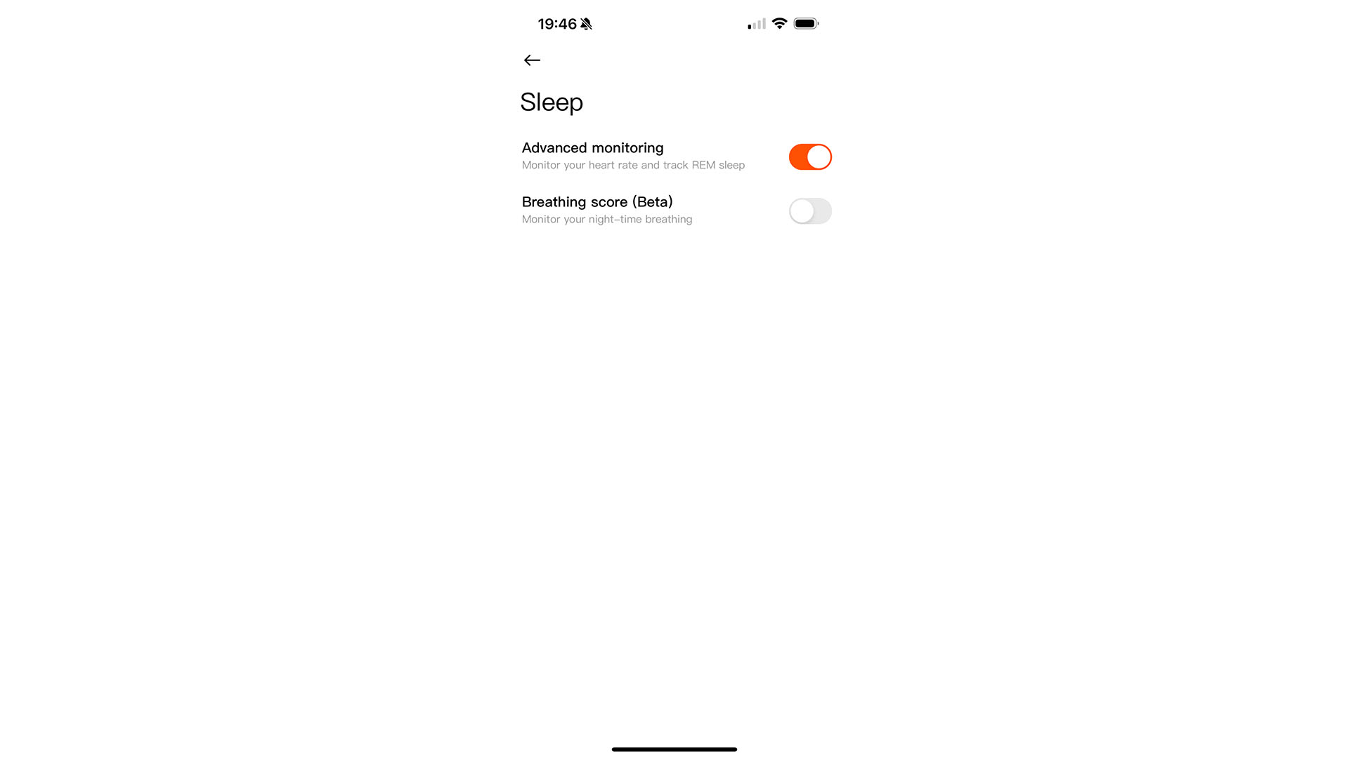 Xiaomi Smart Band 8 companion app sleep settings