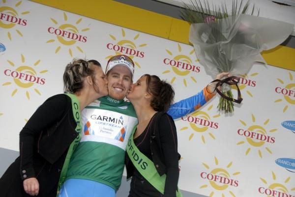 Tyler Farrar (Garmin-Slipstream) was a busy boy on this afternoon's podium.