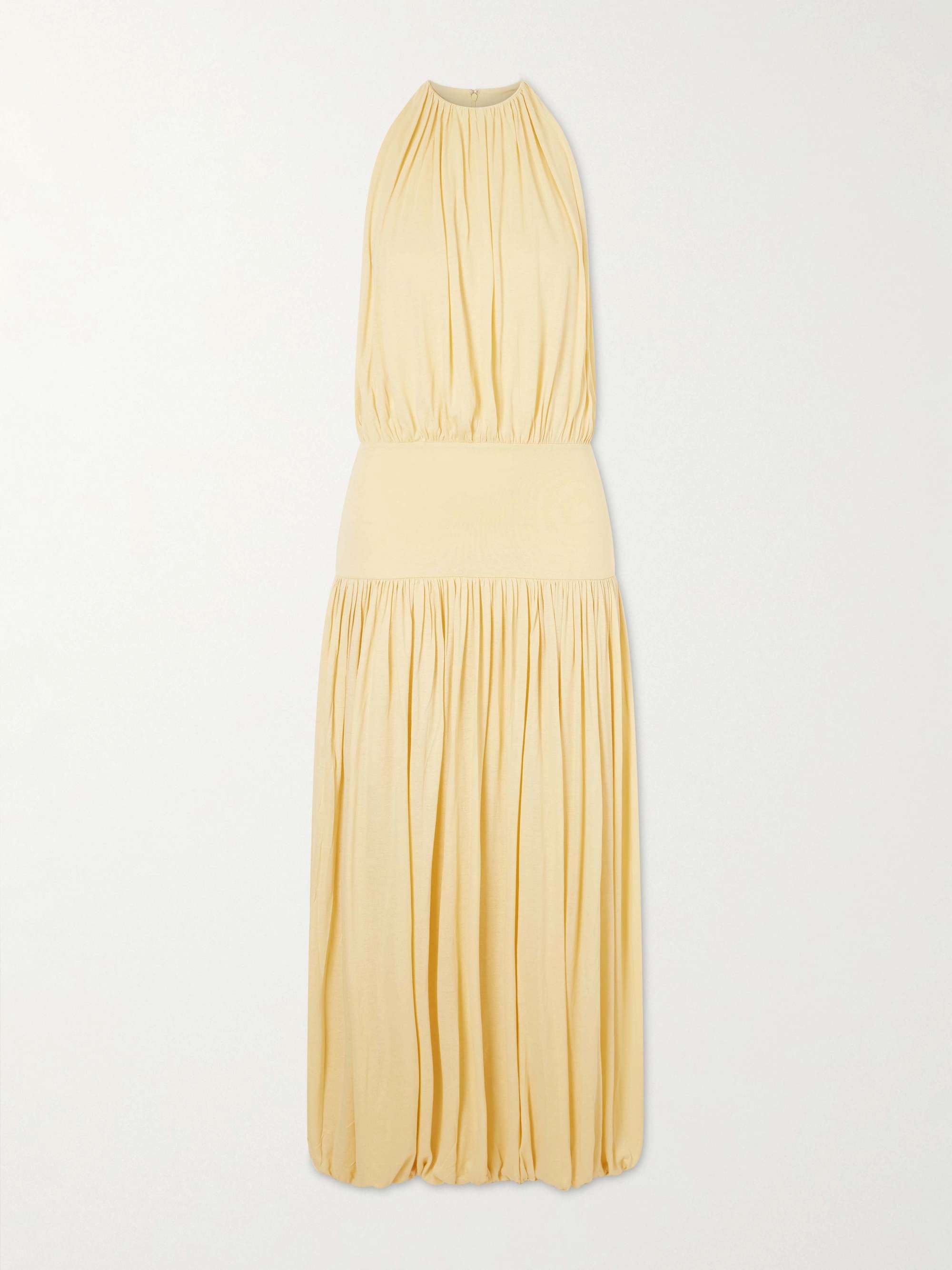 Gathered Jersey Midi Dress