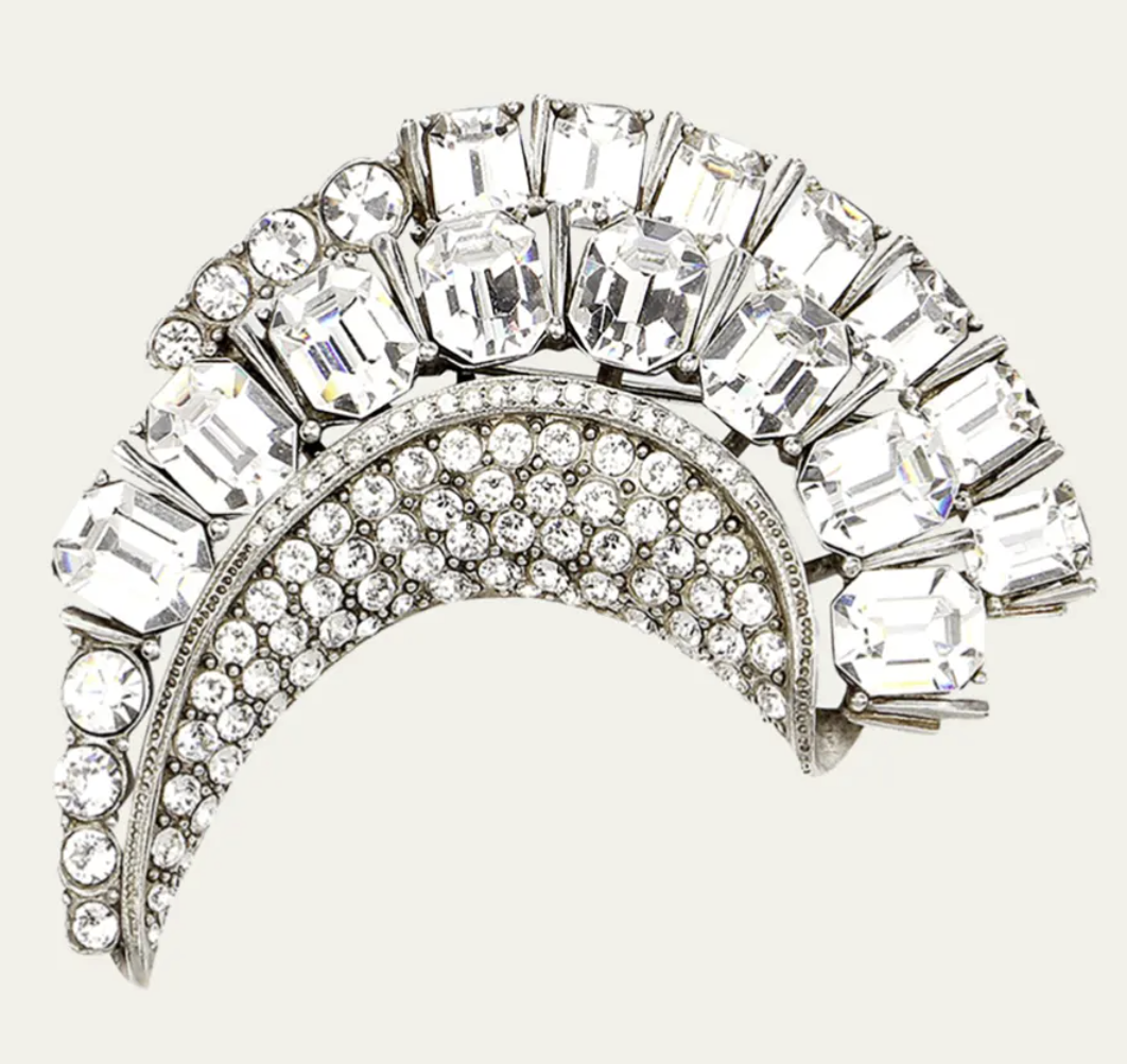 Ben-Amun, Half-Moon Crystal Brooch