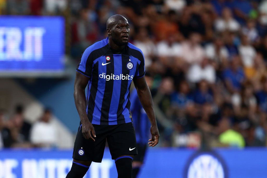 Romelu Lukaku of FC Internazionale looks on at Stadio Paolo Mazza on July 16, 2022 in Ferrara, Italy.