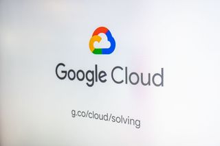 The Google Cloud logo displayed on a screen
