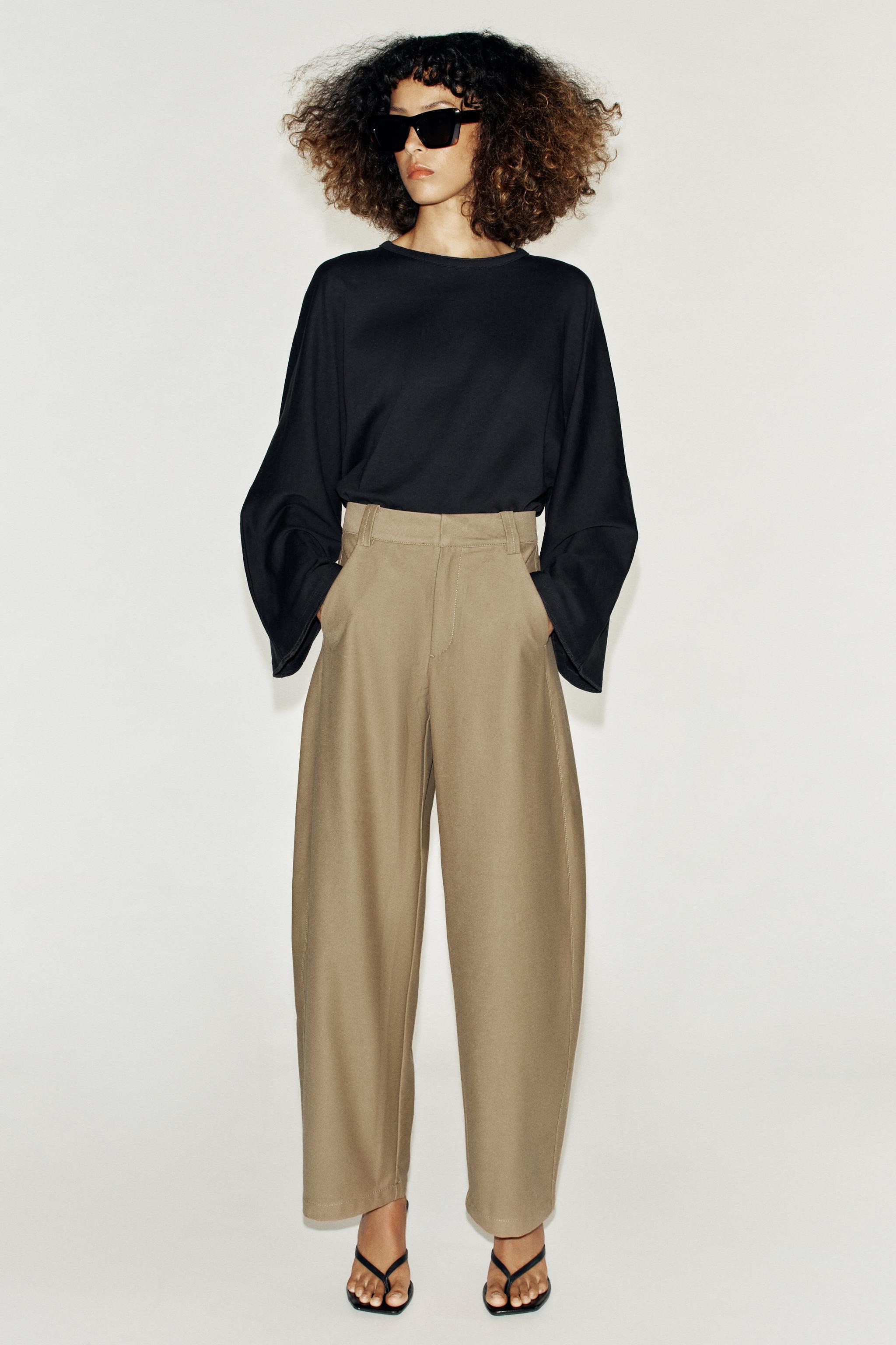 Barrel Trousers - Mid-Camel - Xs