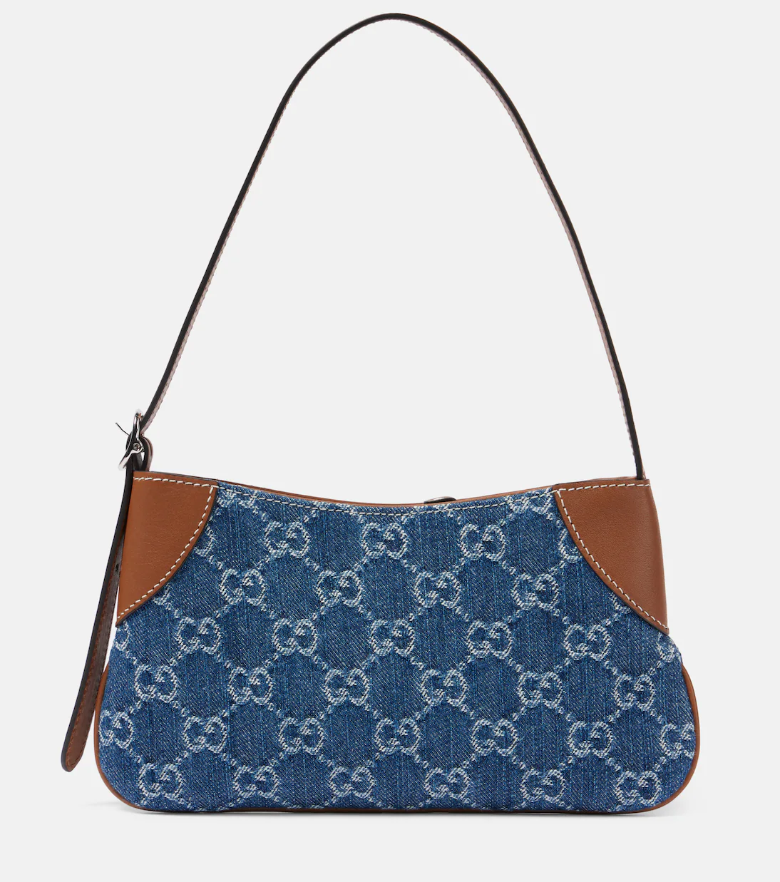GUCCI, Gg Emblem Mini Leather-Trimmed Printed Coated-Canvas Shoulder Bag