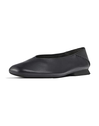 Camper Casi Myra Leather Ballerina Flats for Women - Ultra-Comfortable Women&amp;rsquo;s Shoes With Soft Ortholite Footbeds &amp;amp; Durable, Lightweight Tpu Outsoles, Black 015-40 Eu / 9 Us