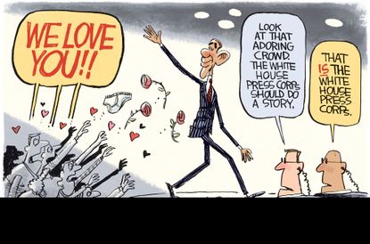 Political Cartoon U.S. Goodbye Obama from the Press Corps