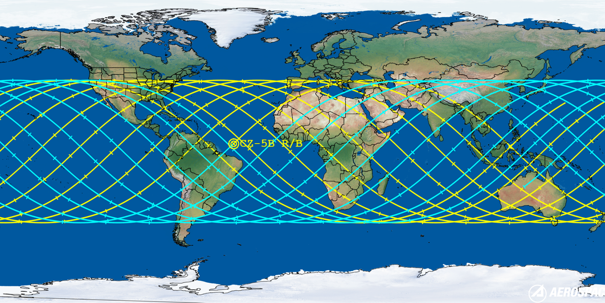 China's falling Long March 5B rocket stage spotted from space (photos ...