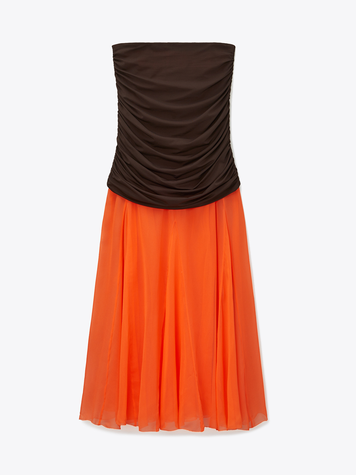 Tory Burch brown-and-orange tiered skirt
