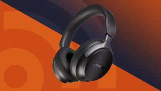 Bose QuietComfort Ultra Headphones on an orange/blue gradient background