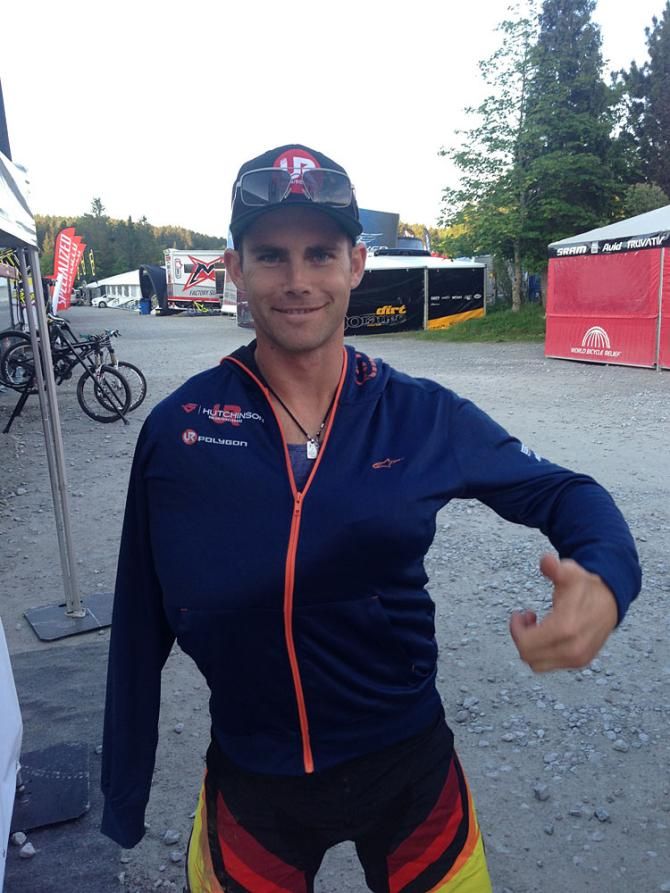 Mick Hannah, injured but still smiling at the Fort William World Cup