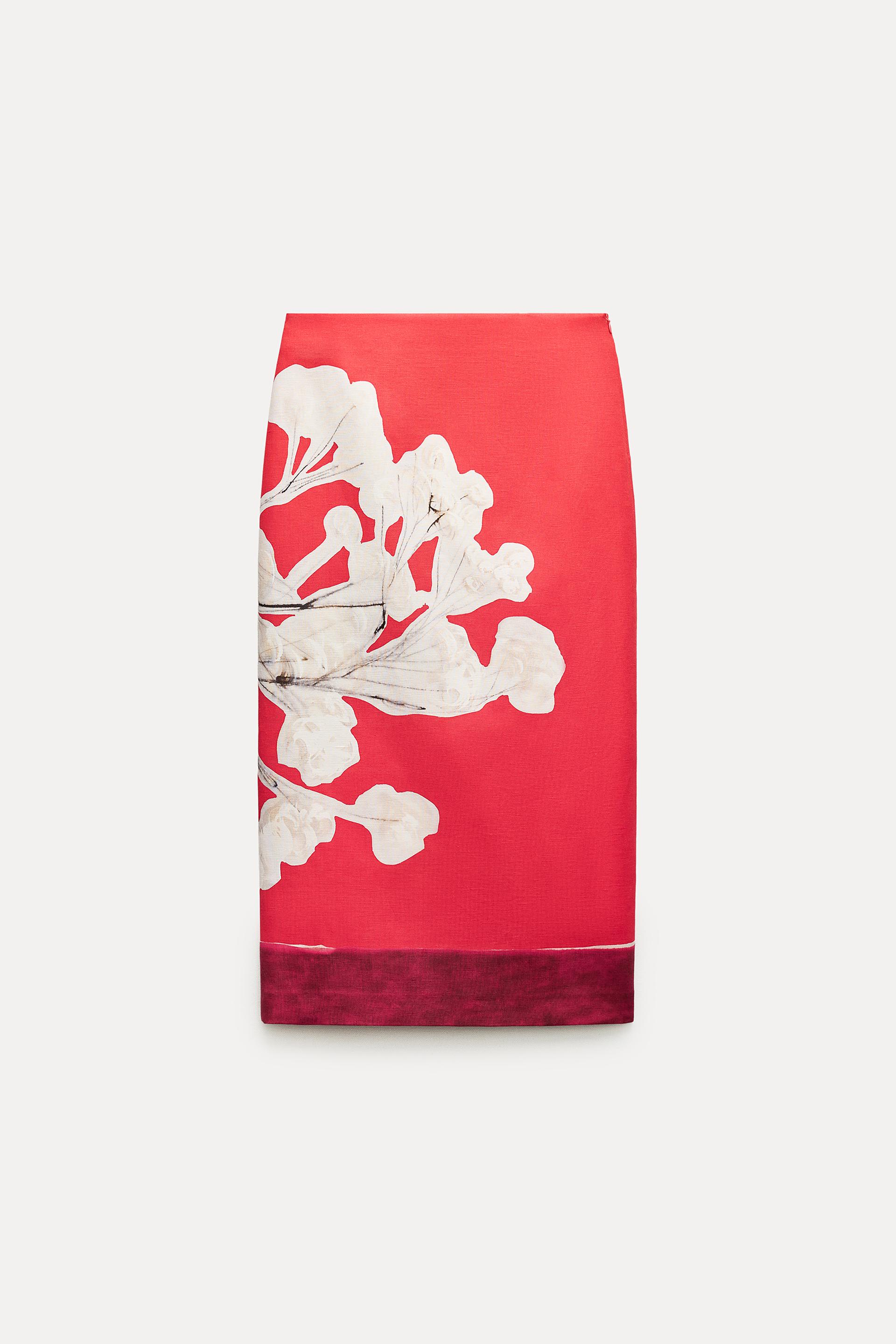 Zw Collection Linen Blend Pencil Skirt