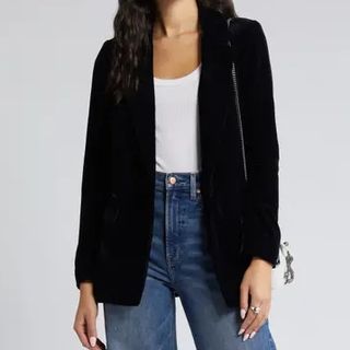 Open Edit Velvet Blazer