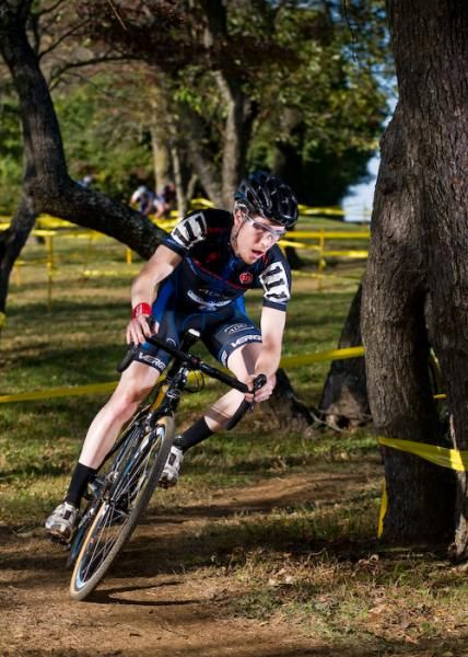 Andrew Wulfkuhle (C3) weaves his way through the tree lined slalom.