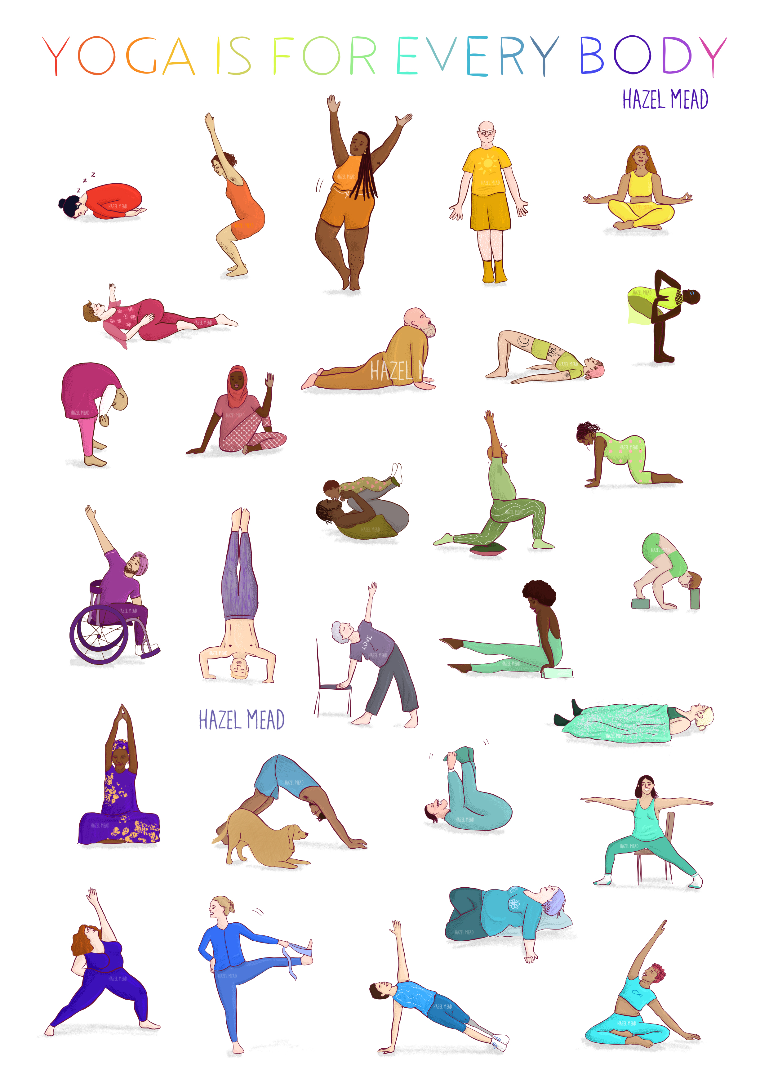 Yoga illustration by Hazel Mead