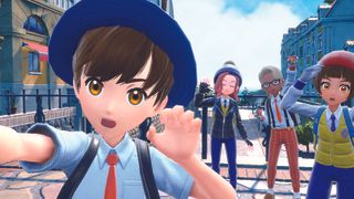 The player takes a selfie - from Pokemon Scarlet and Violet's entry in The Story of Pokemon bookazine