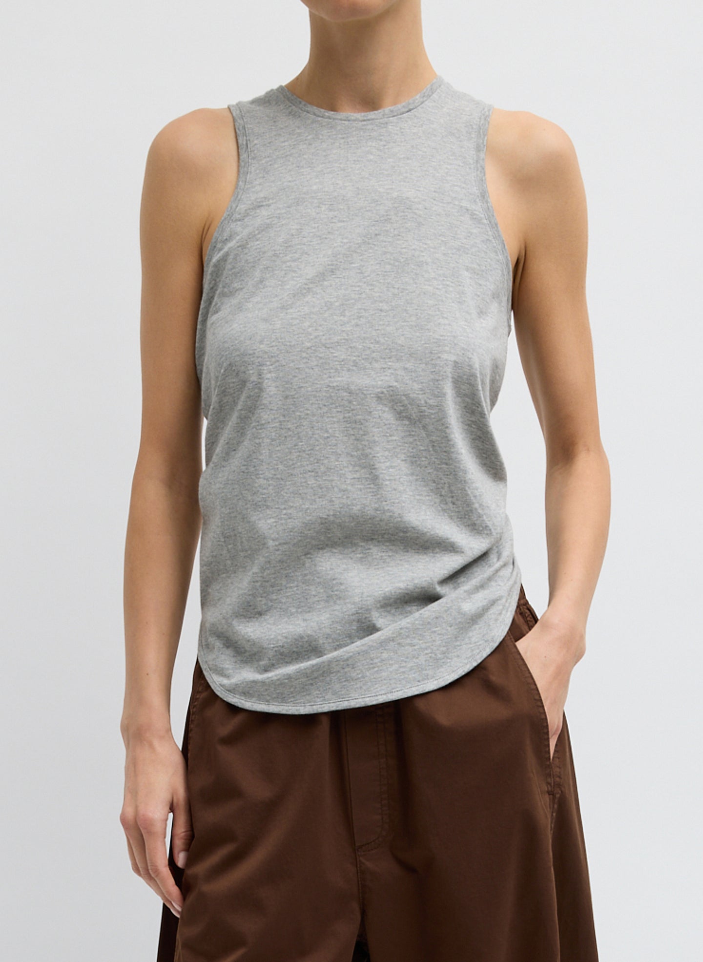 Shirred Back Tank - Heather Grey / Xxs / U126ts7097
