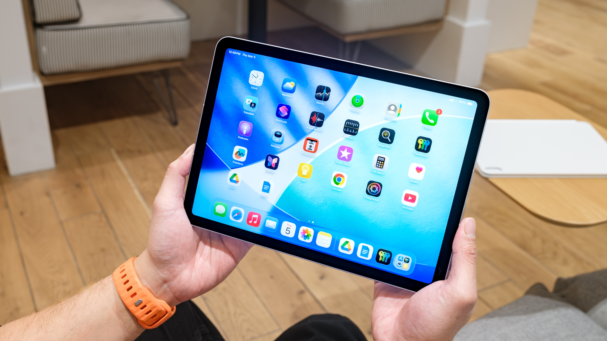 iPad Air M4 held in landscape mode