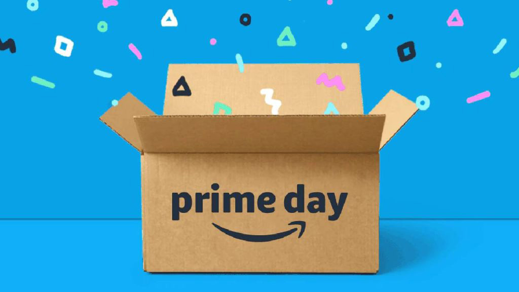 Amazon Prime Day box with confetti coming out