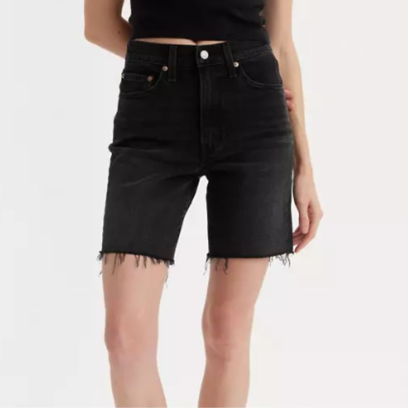 Levi's ribcage denim shorts in black