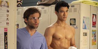 Grey's Anatomy Seaso 15 Jake Borelli as Dr. Levi Schmitt Alex Landi as Dr. Nico Kim ABC