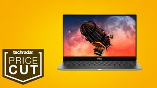 Dell XPS 13 on yellow background