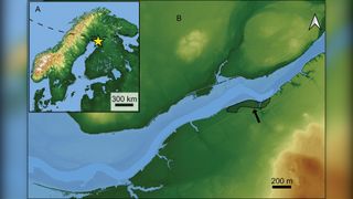 An elevation map of the possible graveyard from the Stone Age near the Simojoki River in Finland.