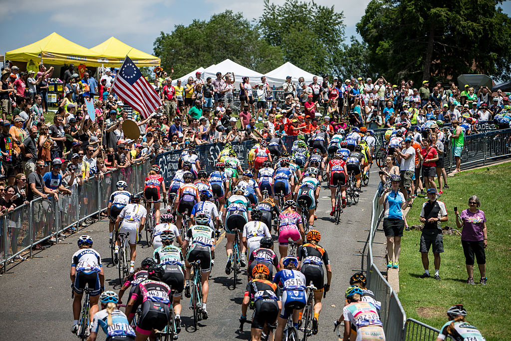 PHILADELPHIA, PA - JUNE 7: The women&amp;apos;s peloton hits the Lemon Hill climb at the Philadelphia Cycling Classic on June 7, 2015 in Philadelphia, Pennsylvania. (Photo by Jonathan Devich/Getty Images)