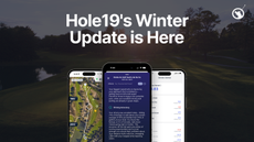 A graphic showing three smartphones and Hole19's Winter Update is Here
