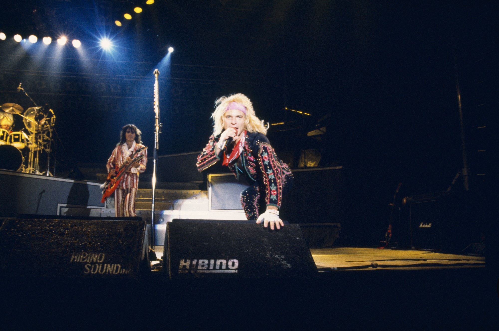 David Lee Roth performs on stage at the Budokan in Tokyo, Japan on October 3, 1988