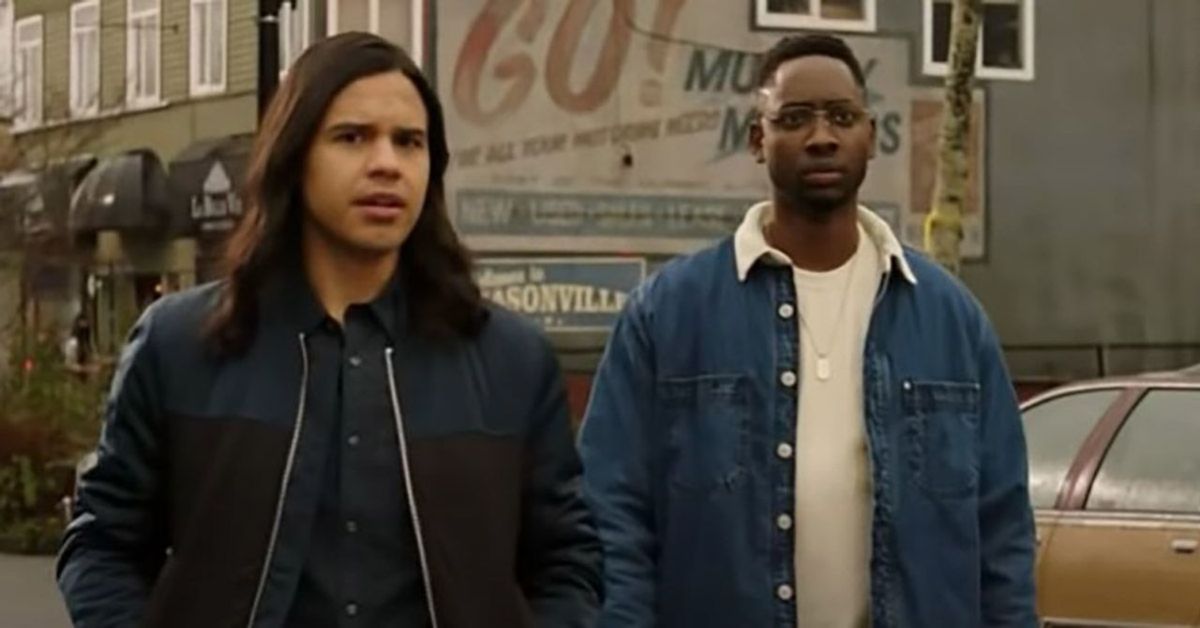 Carlos Valdez and and Brandon McKnight in The Flash &quot;The One with the Nineties.&quot;