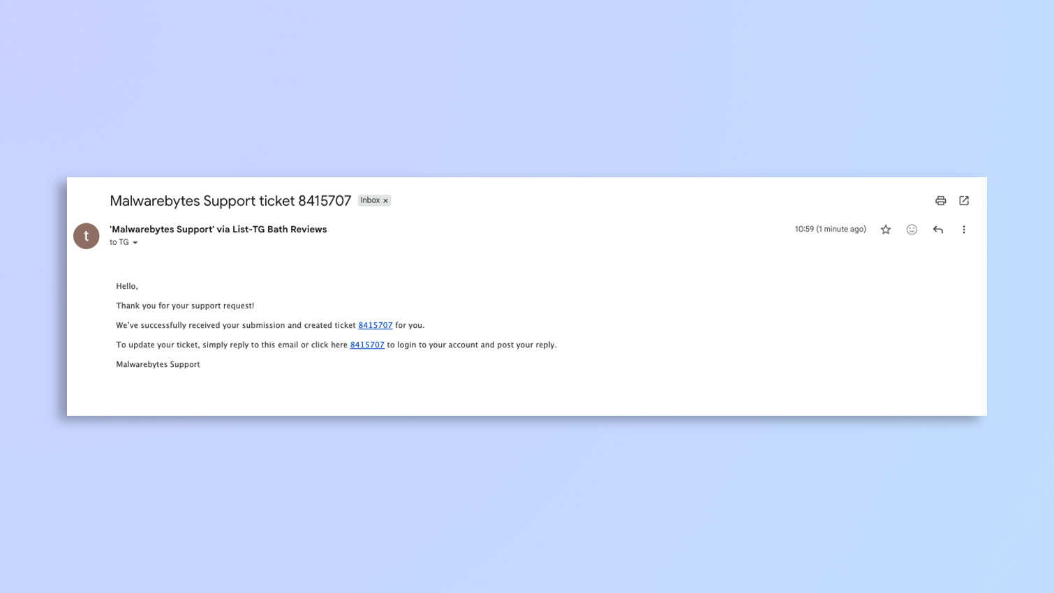 Malwarebytes antivirus software screenshot