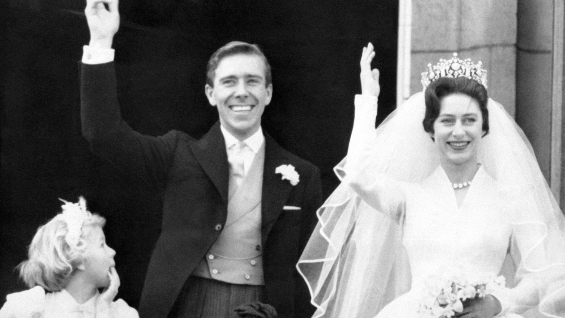 Antony Armstrong-Jones and Princess Margaret on their wedding day