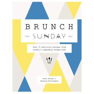 Brunch the Sunday Way book cover in yellow, blue and white