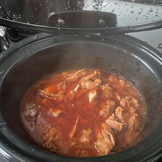 Chicken tacos cooked in slow cooker