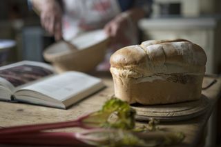 Homemade bread, which you can make using plain flour